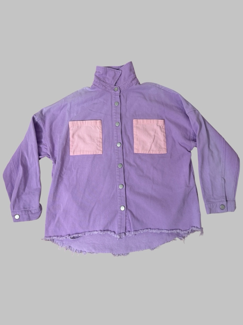 Fantastic Fawn Lavender Frayed Denim Jacket - Picture 2 of 6